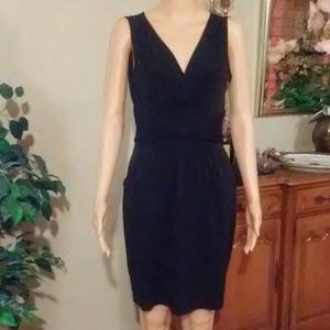 Loft sleeveless midi black dress sz 6